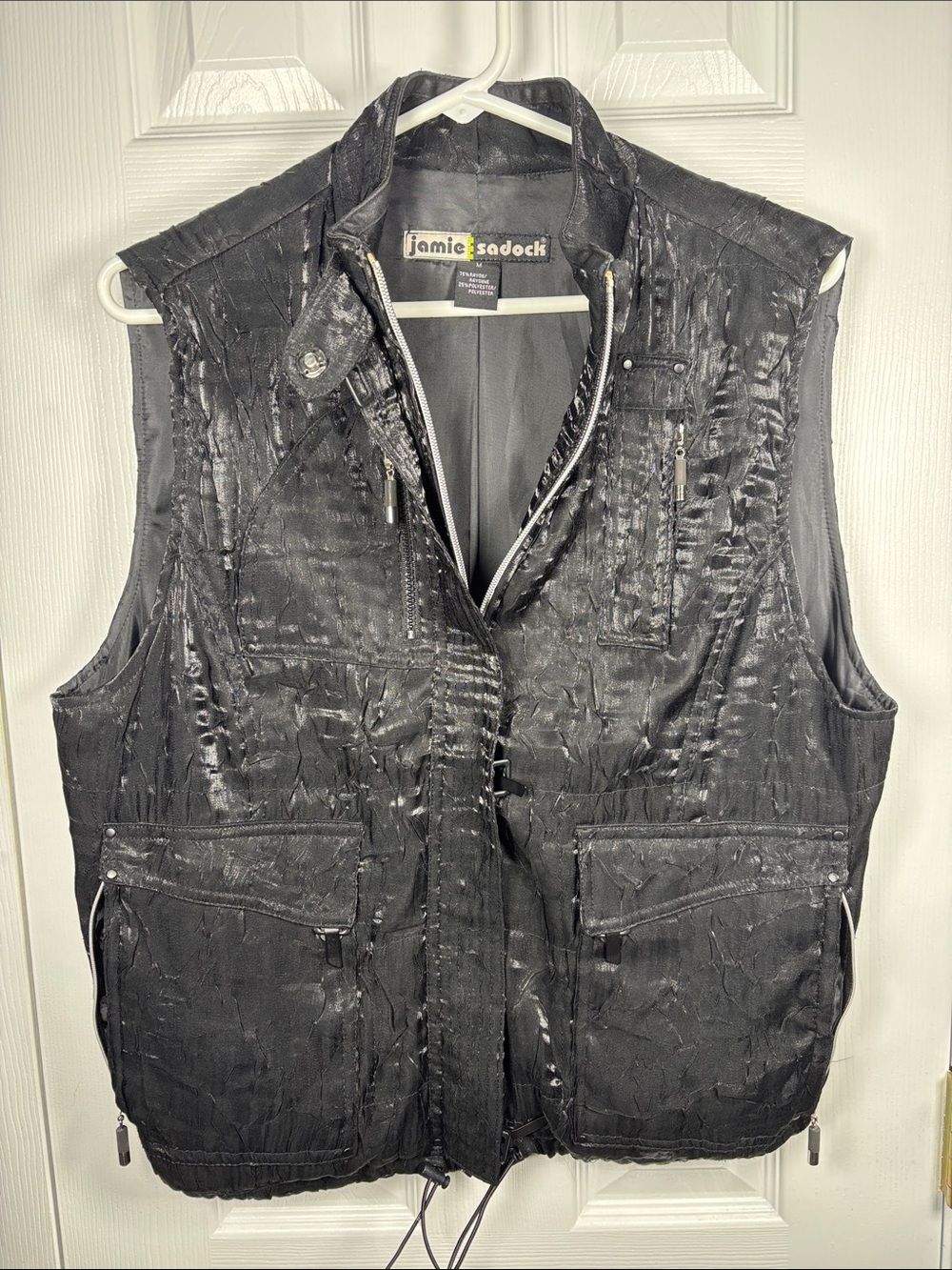 Jamie Sadock Black Vest Lightweight Full Zip With Zip Pockets Medium